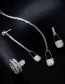 Fashion Silver Color Lock Shape Decorated Pure Color Earrings