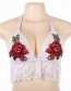 Sexy White Embroidery Flower Decorated Hollow Out Bra