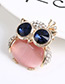 Fashion Multi-color Diamond Decorated Owl Shape Simple Brooch