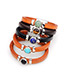 Fashion Orange+black Circular Ring Shape Decorated Pure Color Bracelet