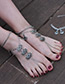 Fashion Silver Color Flower Shape Decorated Pure Color Anklet