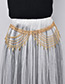 Fashion Gold Color Tassel Decorated Pure Color Waist Chain