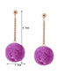 Fashion Black Fuzzy Ball Decorated Simple Pom Earrings