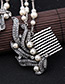 Vintage White Tassel&pearls Decorated Simple Hair Comb