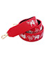 Fashion Red Embroidery Flower Decorated Simple Bag Strap