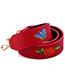 Fashion Red Embroidery Butterfly Decorated Pure Color Bag Strap