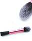 Trendy Pink Flame Shape Decorated Simple Makeup Brush(2pcs)