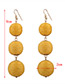 Fashion Plum Red Balls Shape Decorated Pure Color Earrings