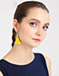 Fashion Black Bead Decorated Tassel Shape Simple Earrings
