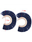 Fashion Dark Blue Sector Shape Decorated Simple Earrings