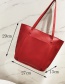 Fashion Red Pure Color Decorated Shoulder Bag(4pcs)