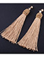 Fashion Khaki Tassel Decorated Simple Earrings