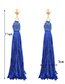 Fashion Plum Red Tassel Decorated Simple Earrings