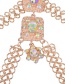 Fashion Gold Color Diamond Decorated Square Shape Body Chain