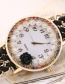 Fashion Black Diamond Decorated Flower Shape Pure Color Watch