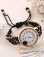 Fashion Plum Red Diamond Decorated Flower Shape Pure Color Watch
