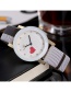 Fashion White Grid Pattern Decorated Pure Color Watch