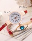 Fashion Red Diamond Decorated Round Dail Shape Simple Watch