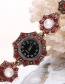 Fashion Red Diamond Decorated Rhombus Shape Pure Color Watch