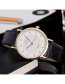 Fashion Black Round Dail Decorated Pure Color Watch