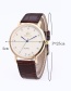 Fashion Black+gold Color Round Dail Decorated Pure Color Watch