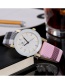 Fashion Red Stripe Pattern Decorated Pure Color Watch