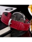 Fashion Red Gd Pattern Decorated Pure Color Watch