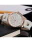 Fashion Brown Rivet Decorated Round Dail Pure Color Watch