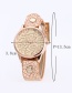 Fashion Dark Green Rivet Decorated Round Dail Pure Color Watch