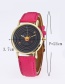Fashion Plum Red Planet Pattern Decorated Pure Color Watch