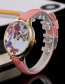 Fashion Green Butterfly&flower Pattern Decorated Pure Color Watch