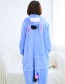 Fashion Blue Donkey Shape Decorated Simple Nightgown