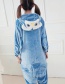 Fashion Dark Blue Owl Shape Decorated Simple Nightgown