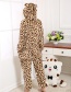 Fashion Brown+yellow Leopard Pattern Decorated Simple Nightgown