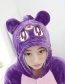 Fashion Purple Cat Shape Decorated Simple Nightgown