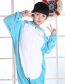 Fashion Blue Hippo Shape Decorated Simple Nightgown