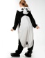 Fashion White+black Kung Fu Panda Shape Decorated Simple Nightgown