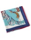 Fashion Sapphire Blue Birds&trees Pattern Decorated Square Shape Scarf