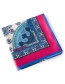 Fashion Blue Cashew Nuts Pattern Decorated Square Shape Scarf