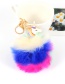 Fashion Orange+Purple Unicorn&fuzzy Ball Decorated Simple Key Chian