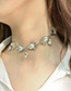 Fashion Silver Color Water Drop Shape Decorated Simple Necklace