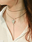 Fashion Silver Color Water Drop Shape Decorated Simple Necklace