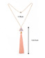 Fashion Light Pink Tassel Decorated Simple Necklace