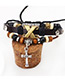 Fashion Coffee Cross Shape Decorated Simple Bracelet