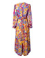Fashion Orange+purple Flower Pattern Decorated Simple Dress