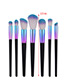 Fashion Black+blue Sector Shape Decorated Simple Makeup Brush (7 Pcs)