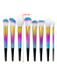Fashion Multi-color Sector Shape Decorated Simple Makeup Brush (8 Pcs)