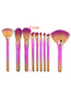 Fashion Pink+gold Color Sector Shape Decorated Simple Makeup Brush (8 Pcs)