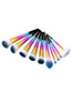 Fashion Multi-color Sector Shape Decorated Simple Makeup Brush (10 Pcs)