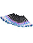 Fashion Black+blue Cone Shape Decorated Simple Makeup Brush (19 Pcs)